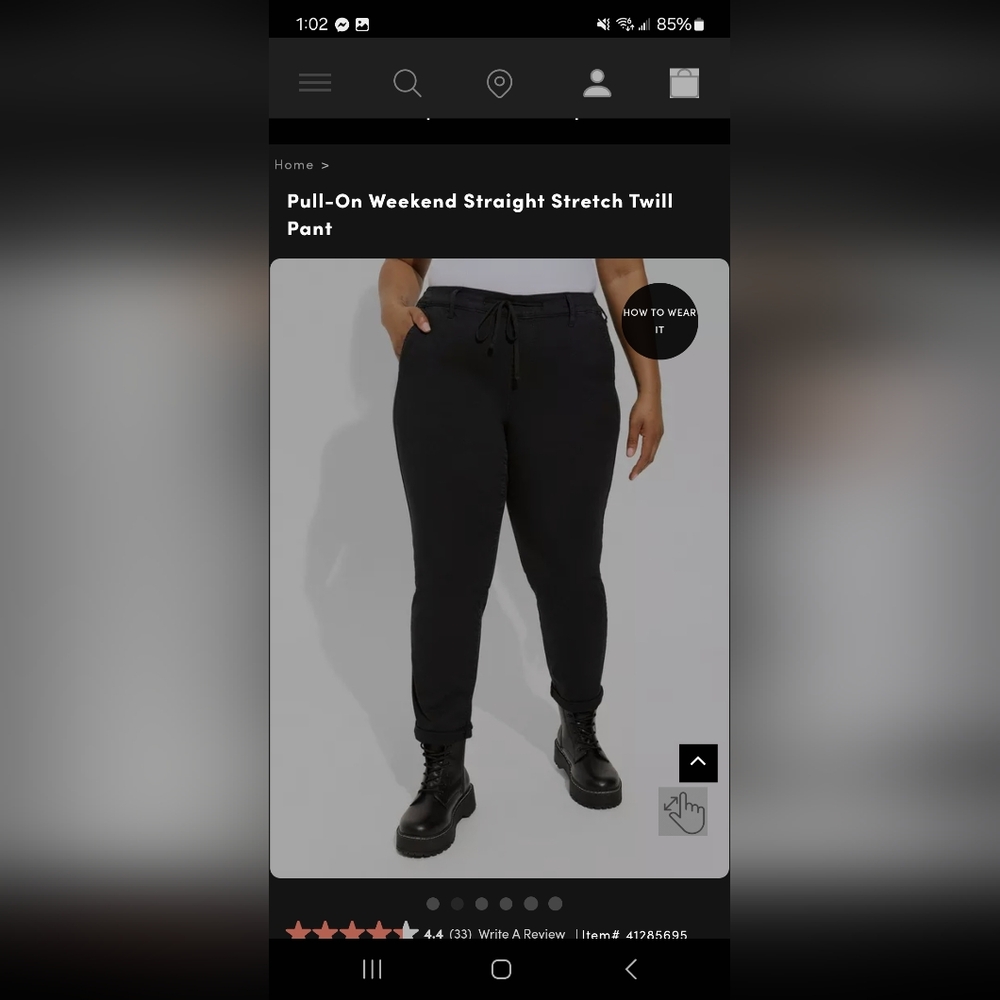 Torrid Pull-On Weekend Straight Stretch Twill Pant